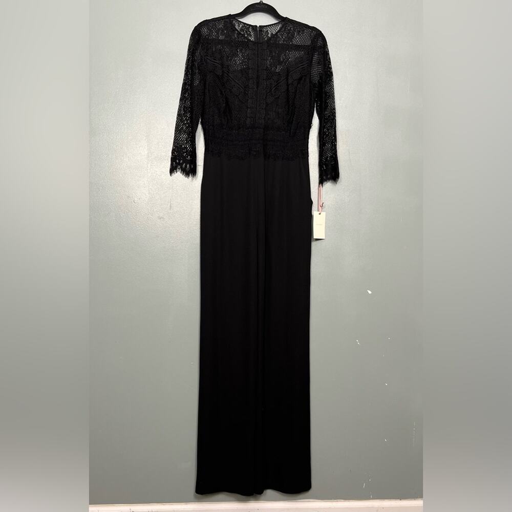NWT Alex Marie Hailey Black Lace Chiffon Wide Leg Party Jumpsuit Women’s Size 6